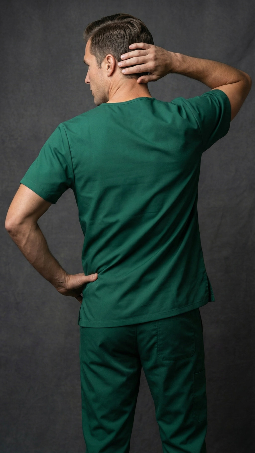 Men’s Bottle Green Medical Scrub Top