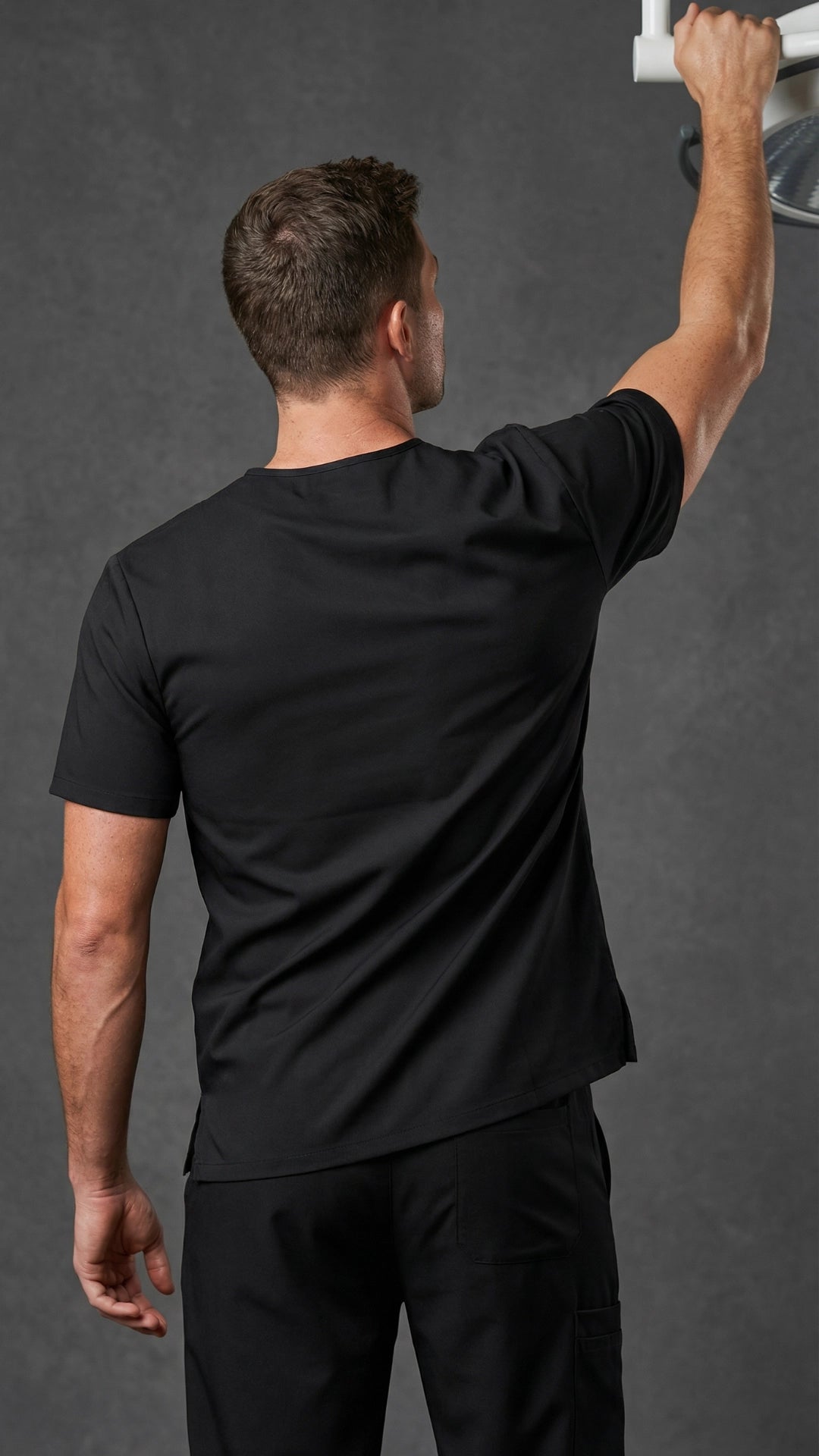 Men’s Black Scrub Top for Healthcare Professionals