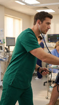 Men’s Bottle Green Medical Scrub Top