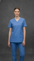 Hospital Blue Unisex Scrub Tunic – V-Neck Professional Medical Workwear