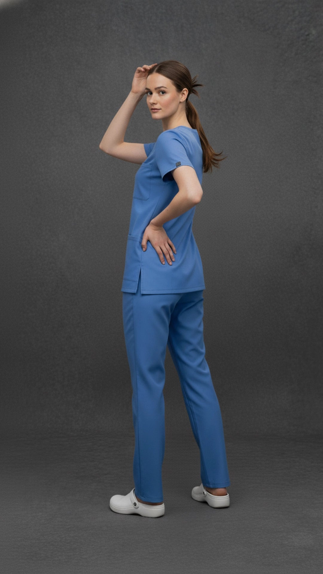 Hospital Blue Unisex Scrub Tunic – V-Neck Professional Medical Workwear