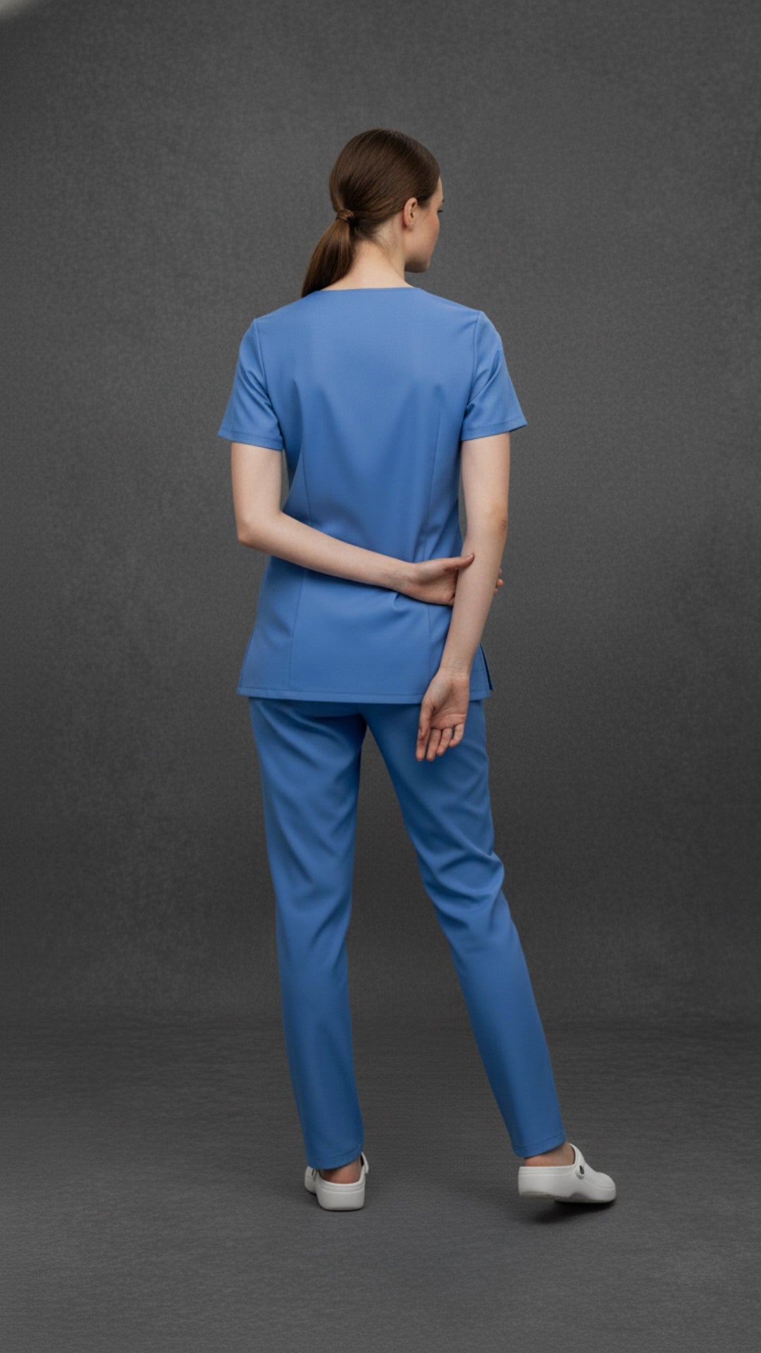 Hospital Blue Unisex Scrub Tunic – V-Neck Professional Medical Workwear