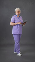 Light Purple Unisex Scrub Tunic – V-Neck Professional Medical Workwear
