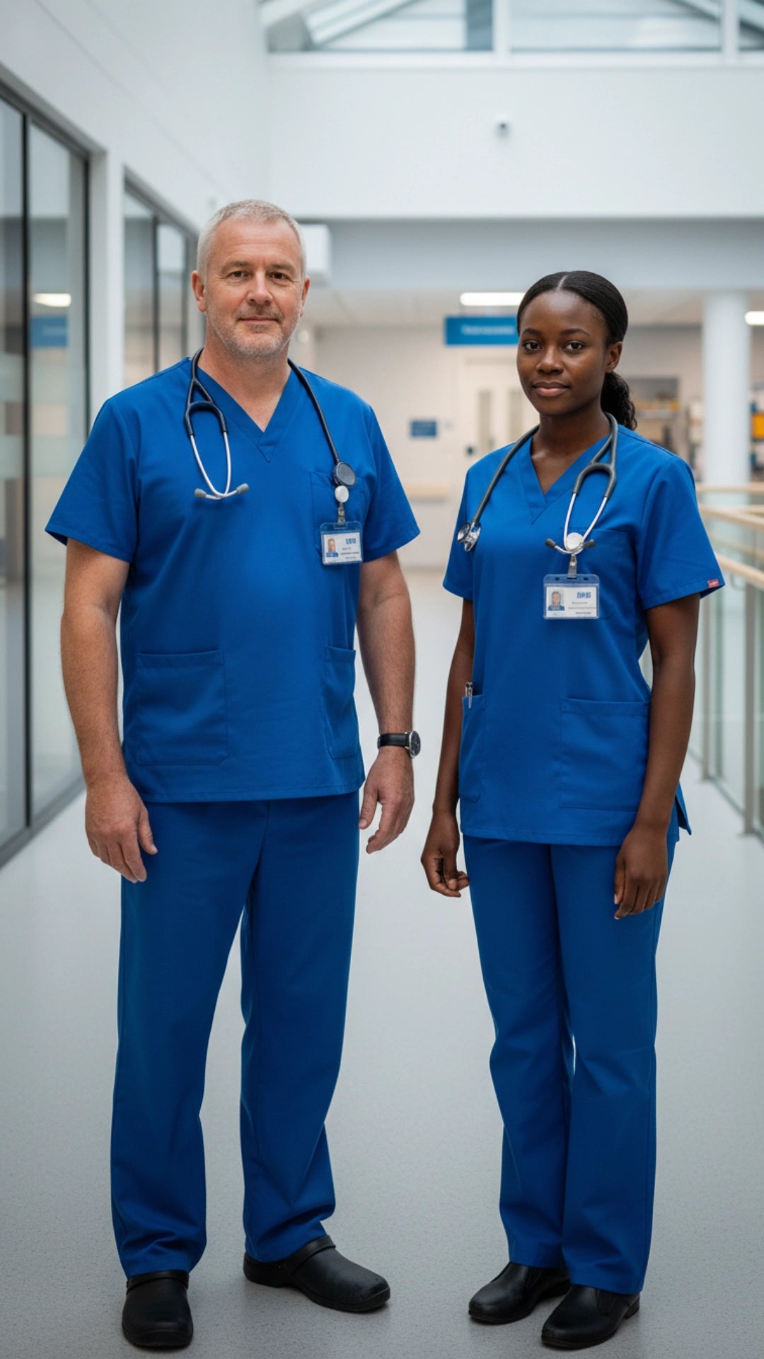 Royal Blue Unisex Scrub Tunic – V-Neck Professional Medical Workwear