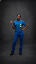 Royal Blue Unisex Scrub Tunic – V-Neck Professional Medical Workwear