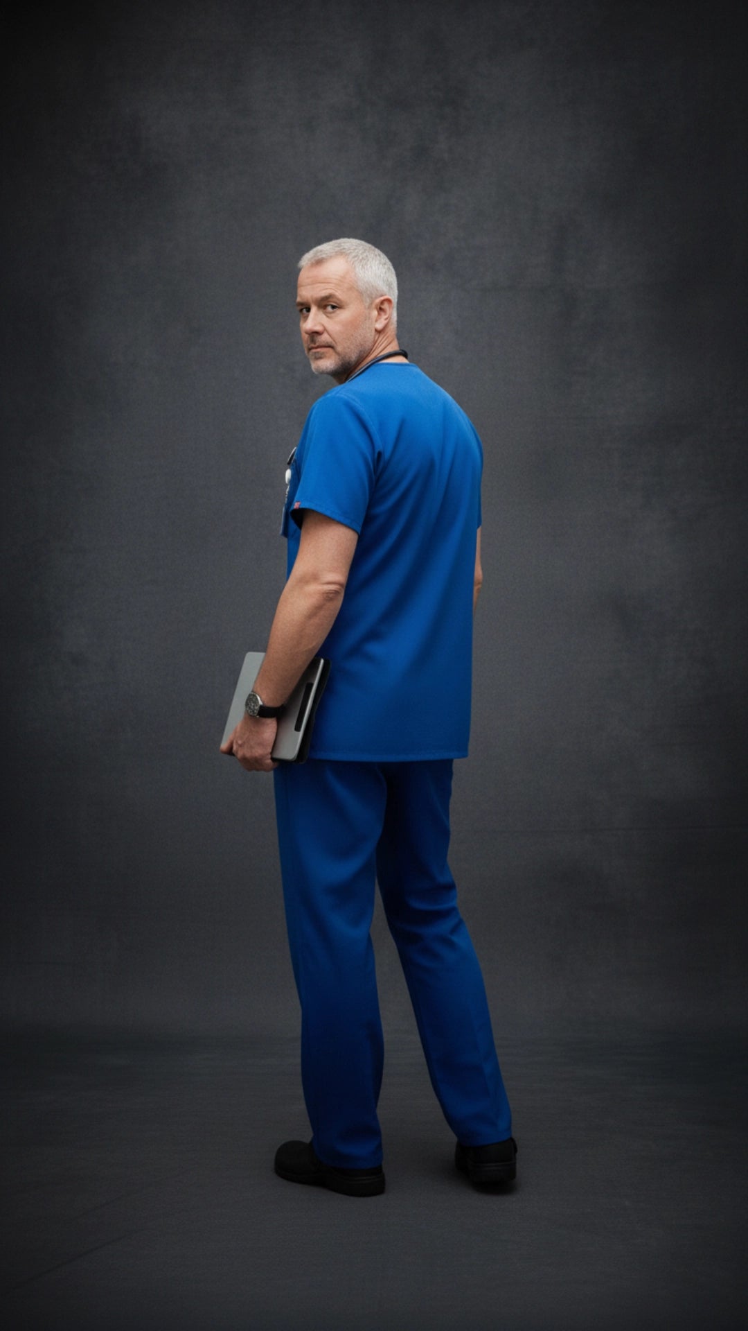 Royal Blue Unisex Scrub Tunic – V-Neck Professional Medical Workwear