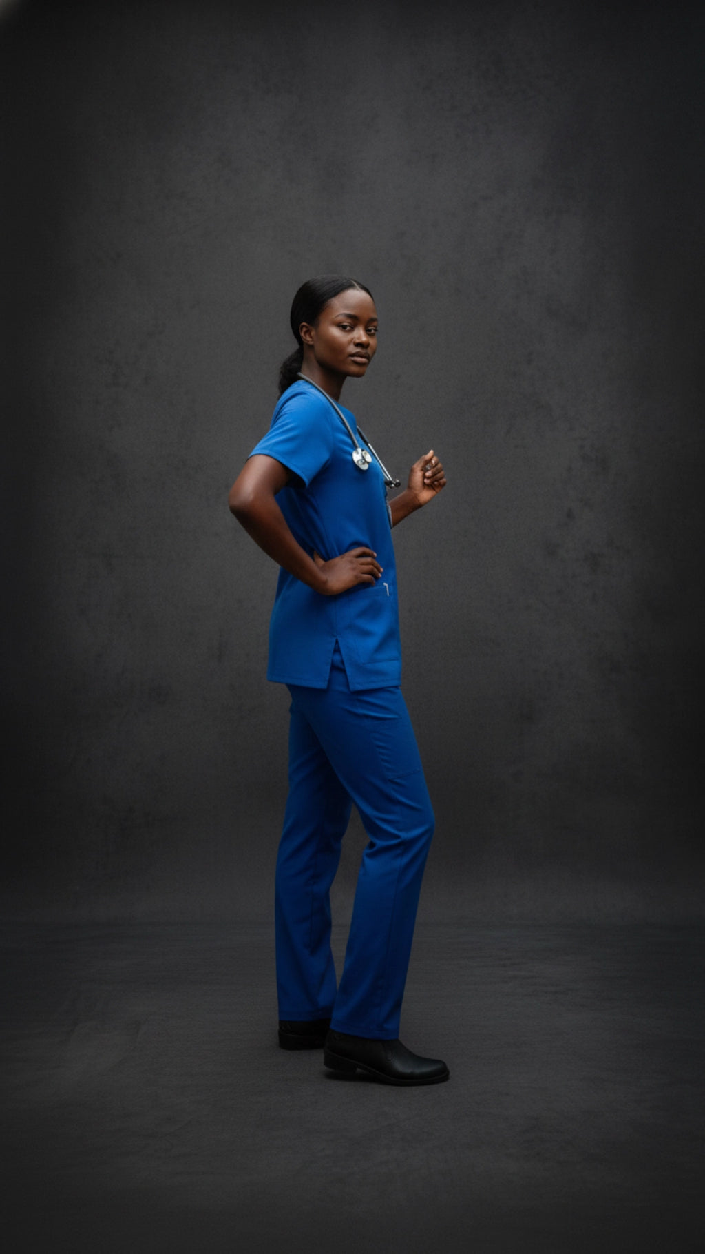 Royal Blue Unisex Scrub Tunic – V-Neck Professional Medical Workwear