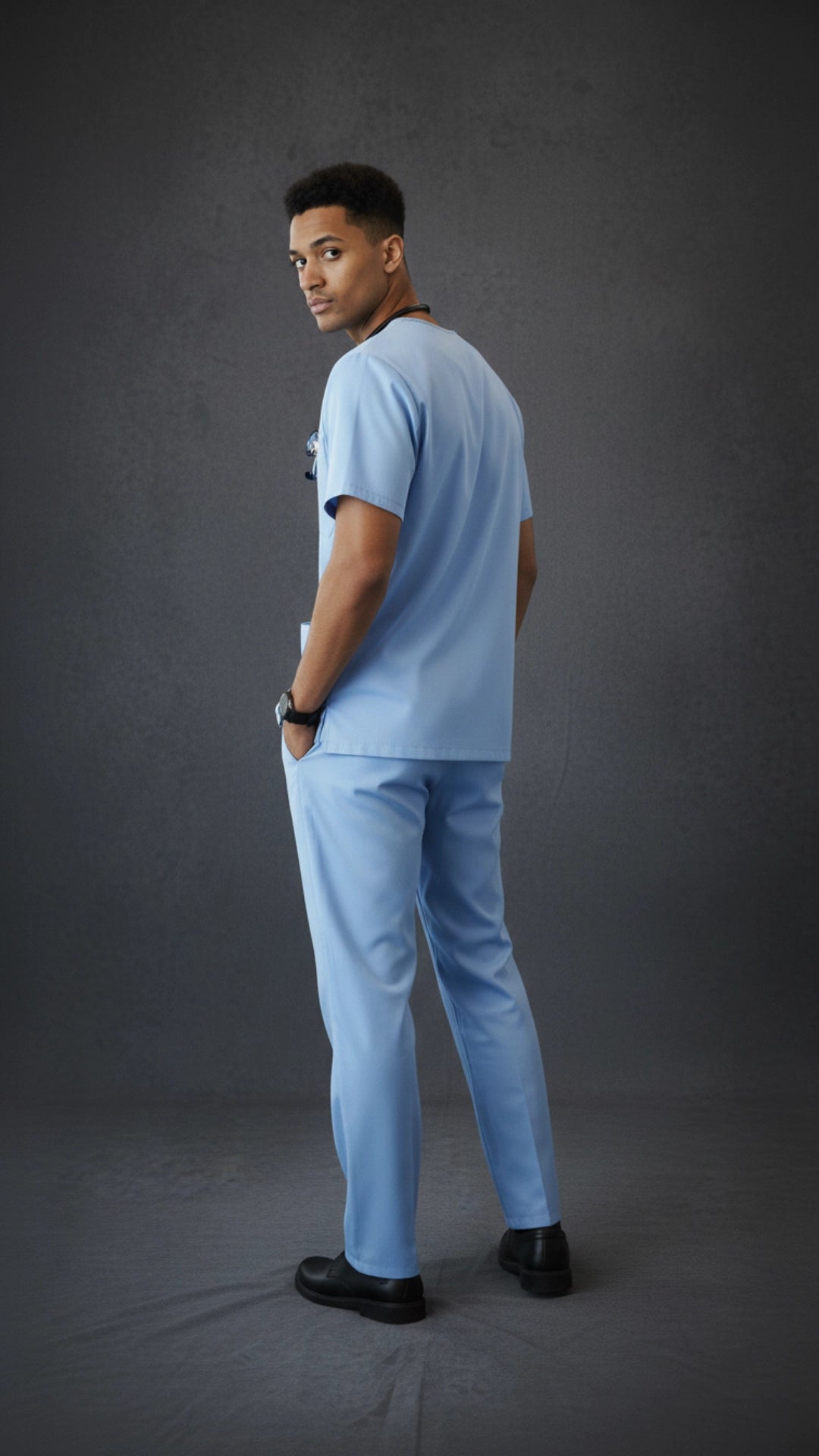 Sky Blue Unisex Scrub Tunic – V-Neck Professional Medical Workwear