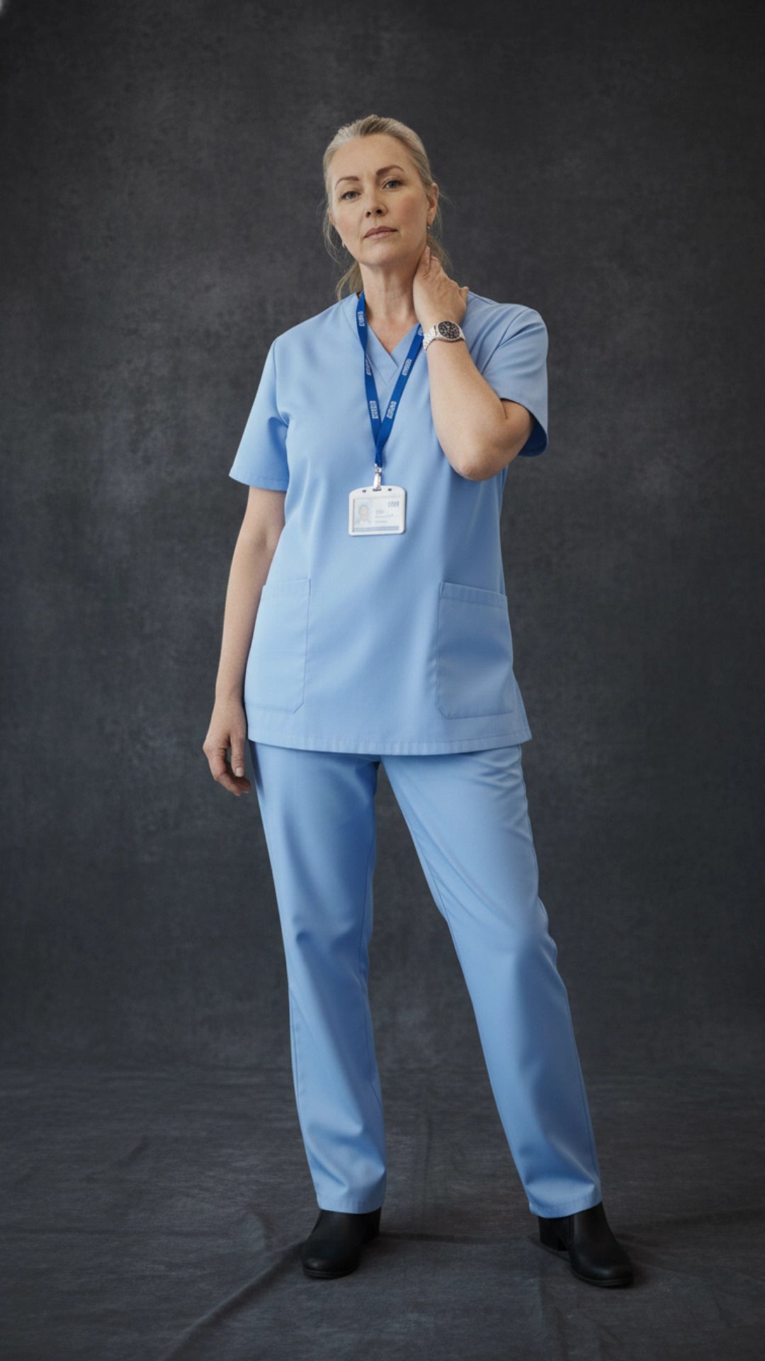 Sky Blue Unisex Scrub Tunic – V-Neck Professional Medical Workwear