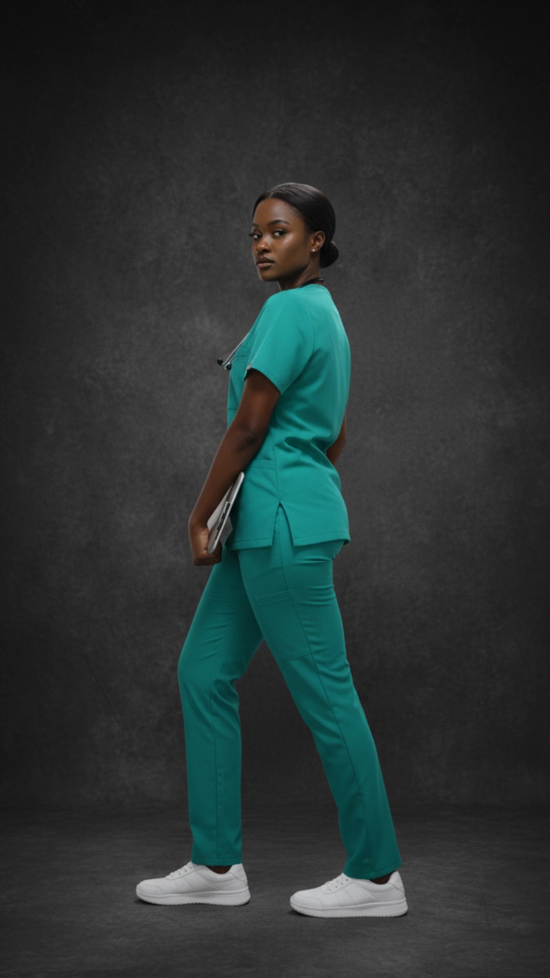 Surgical Green Stretchable Scrub Top for Women