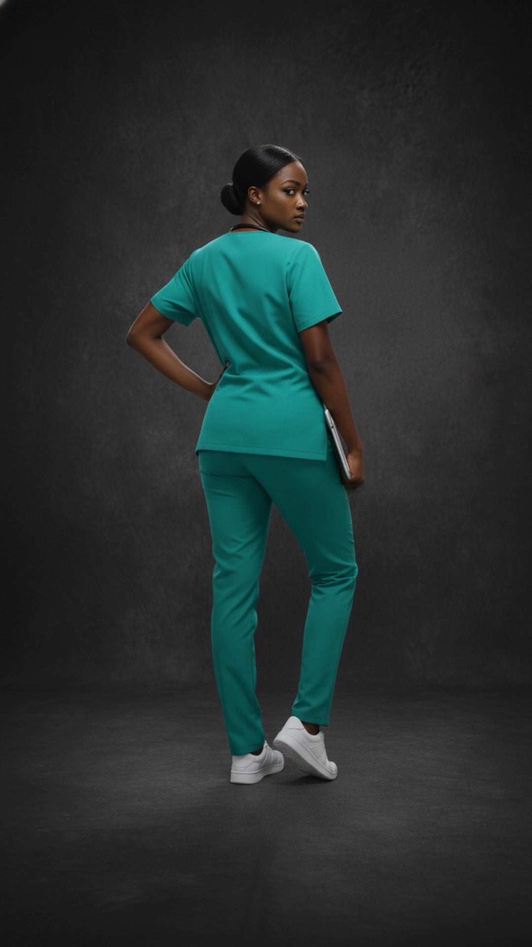 Surgical Green Stretchable Scrub Top for Women