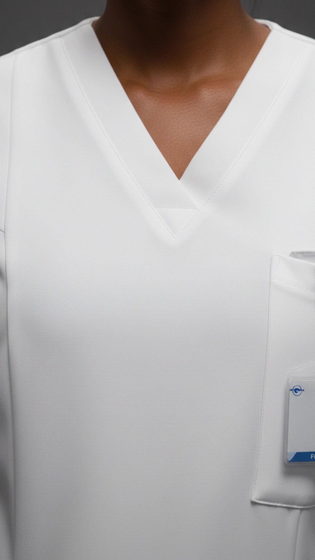 White Unisex Scrub Tunic – V-Neck Professional Medical Workwear