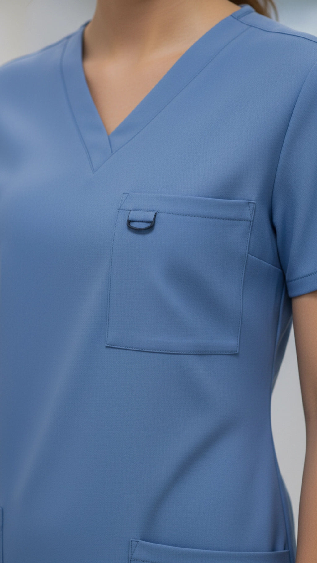 Ciel Blue Women’s Medical Tunic – V-Neck with Utility Hook