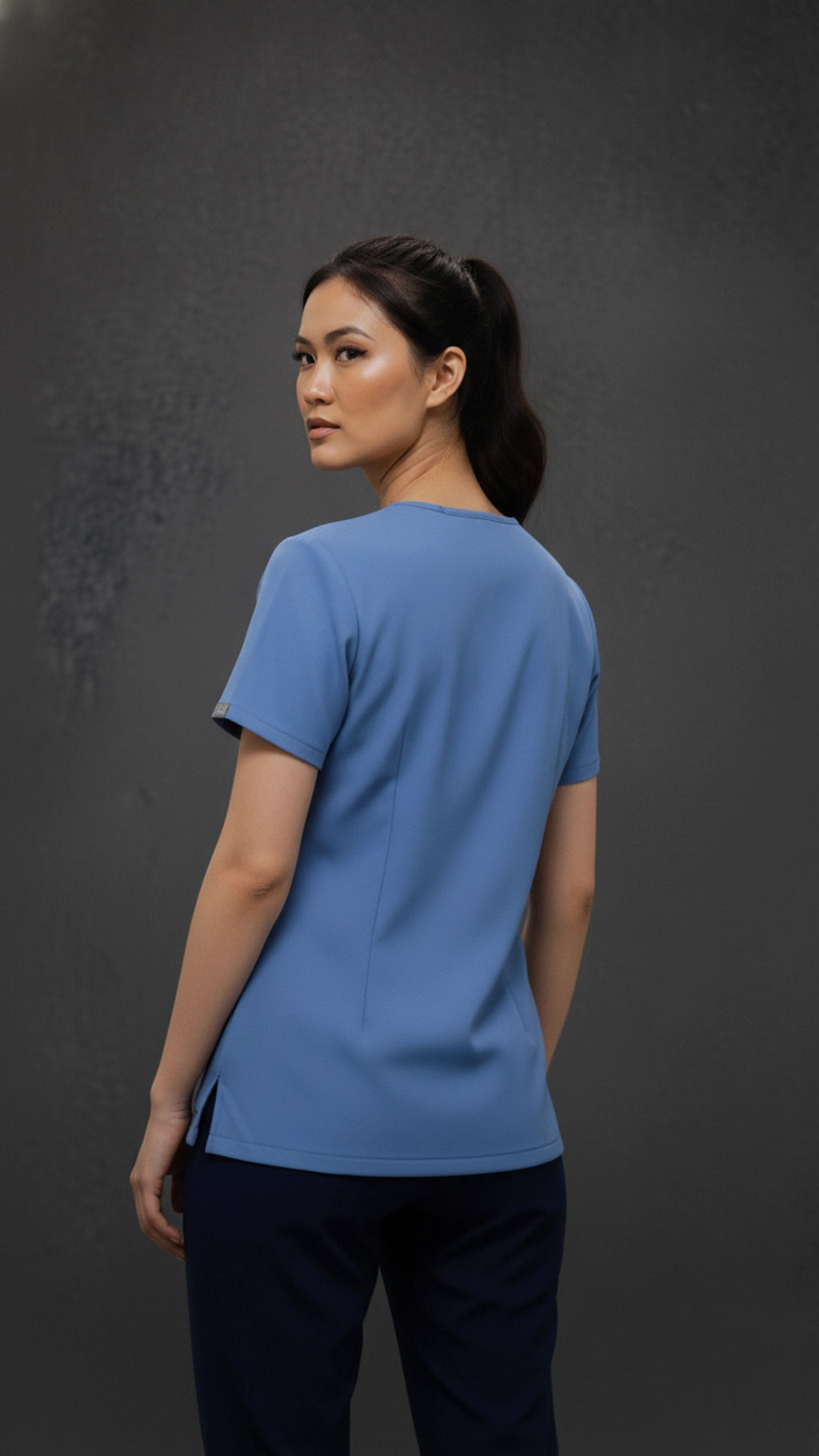 Ciel Blue Women’s Medical Tunic – V-Neck with Utility Hook