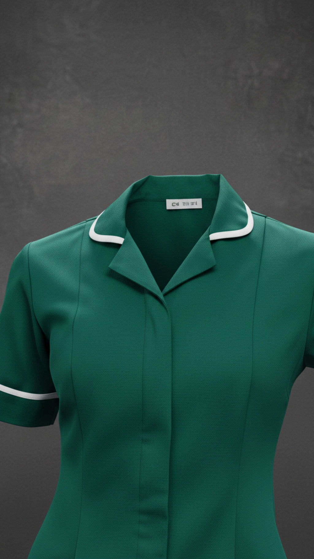 Bottle Green Women’s Healthcare Tunic with White Piping – Professional Medical Uniform Top