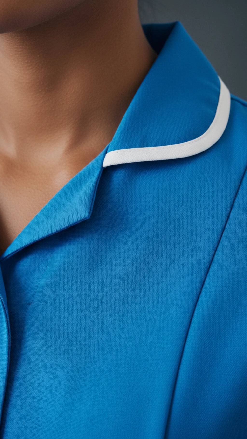 Women’s Hospital Blue Medical Tunic with White Piping | Healthcare Uniform