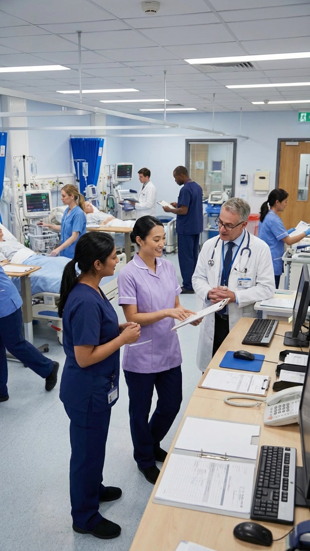 Women’s Lilac Medical Tunic with White Piping | Healthcare Uniform