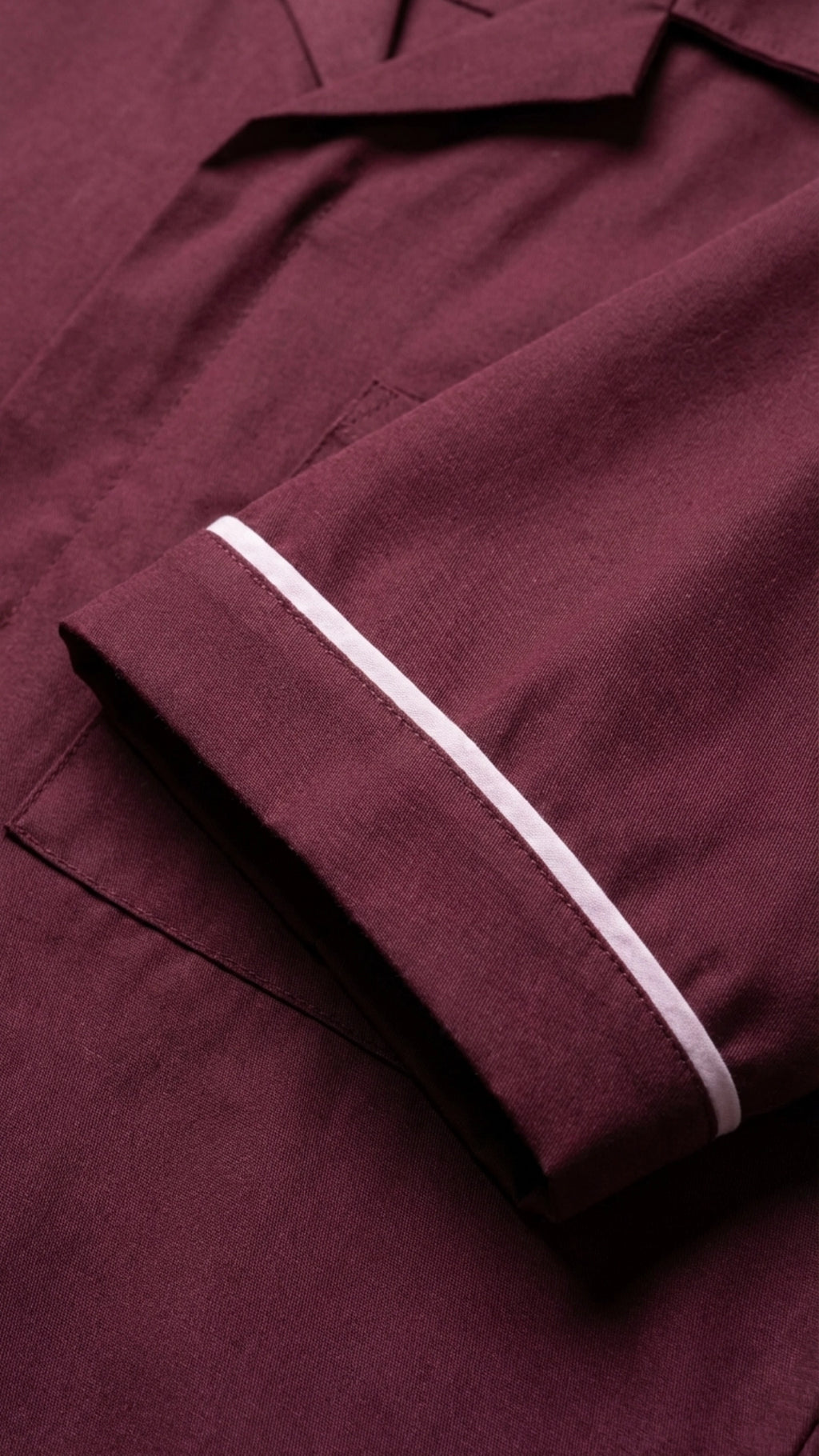 Men’s Maroon Medical Tunic with White Piping | Healthcare Uniform
