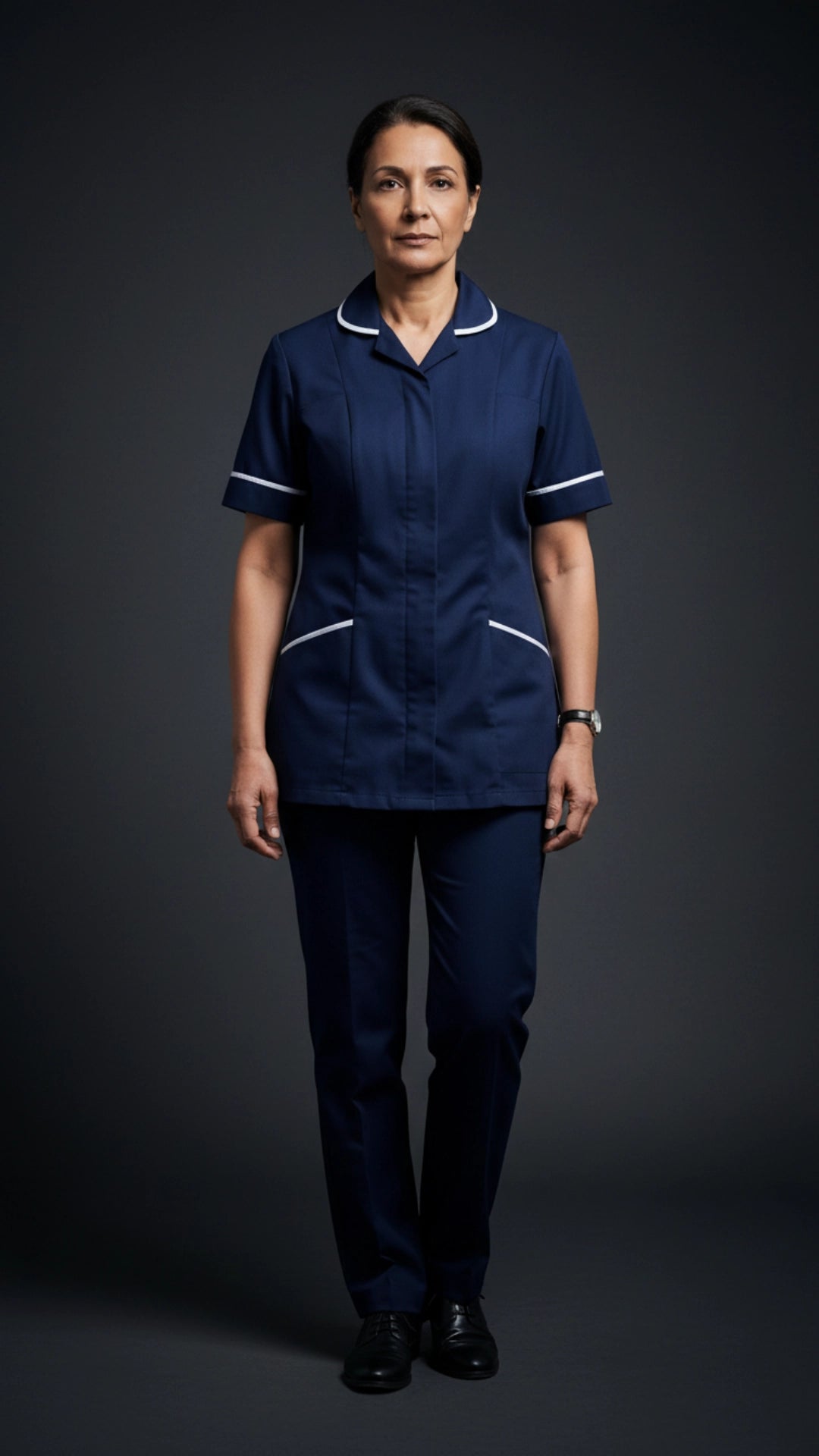 Women’s Navy Medical Tunic with White Piping | Healthcare Uniform