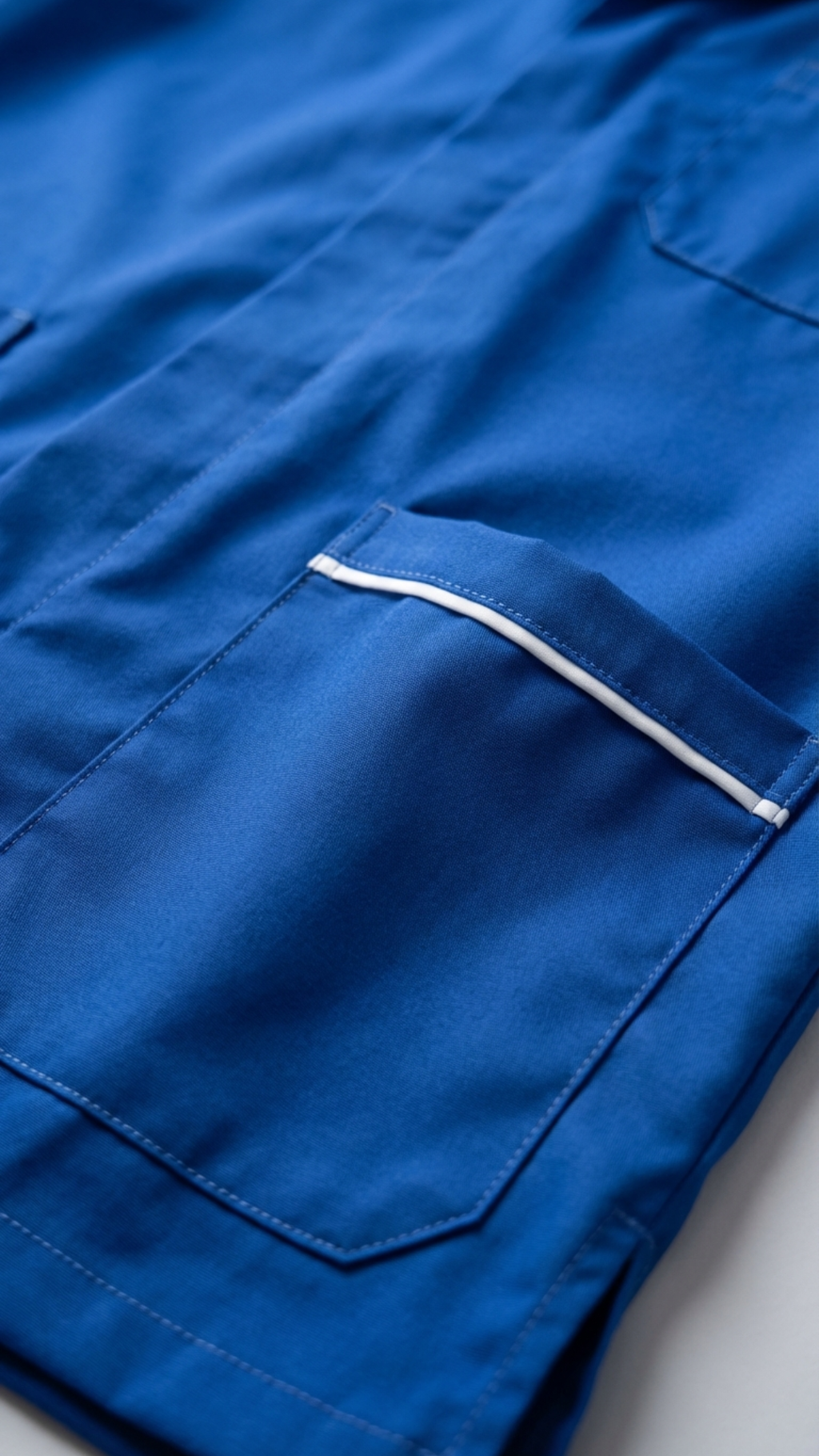 Men’s Royal Blue Medical Tunic with White Piping | Healthcare Uniform