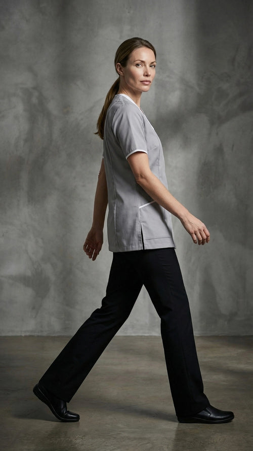 Grey Women’s Healthcare Tunic with White Trim