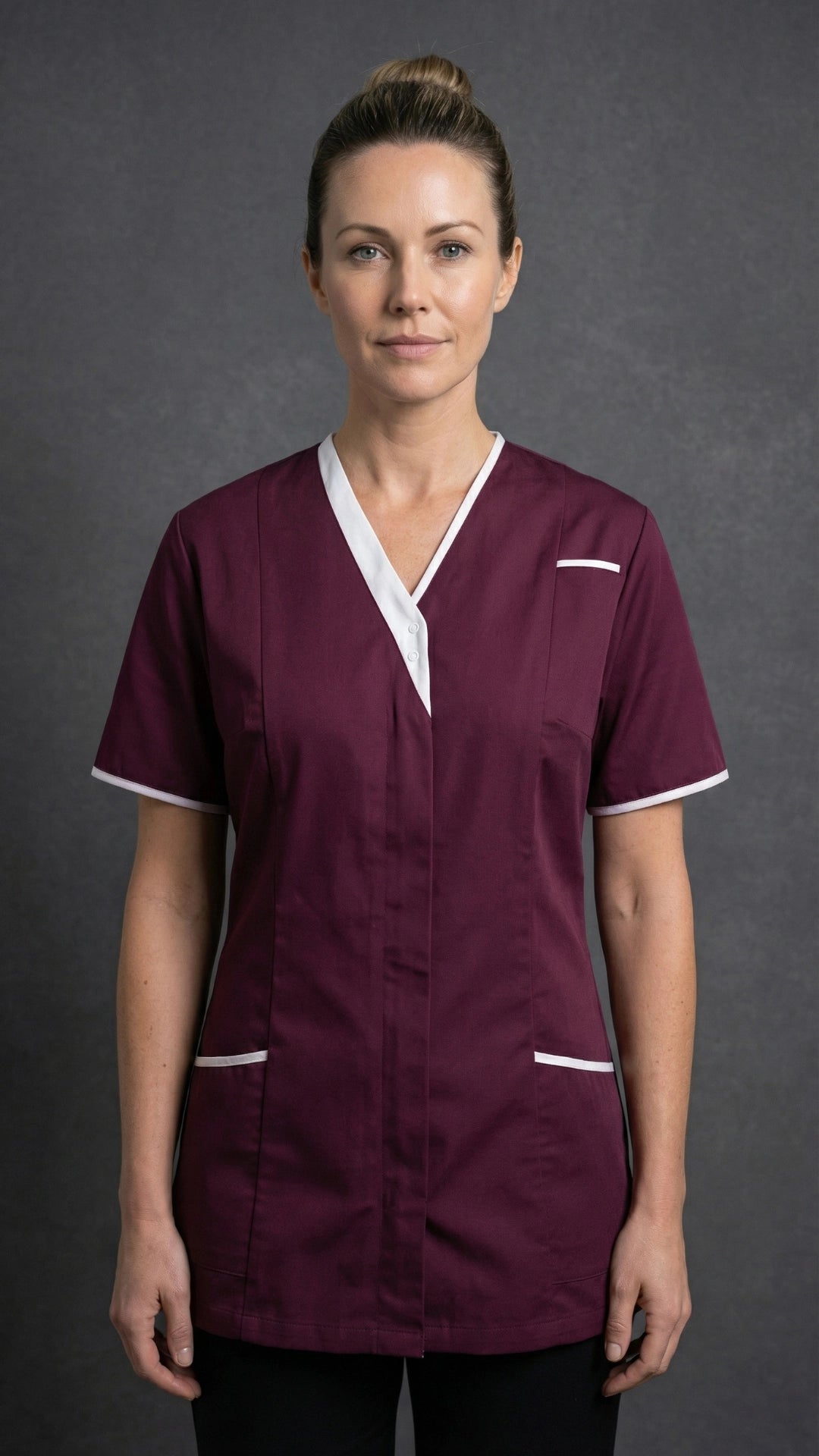 Maroon Women’s Premium Clinic Tunic with Contrast Trim