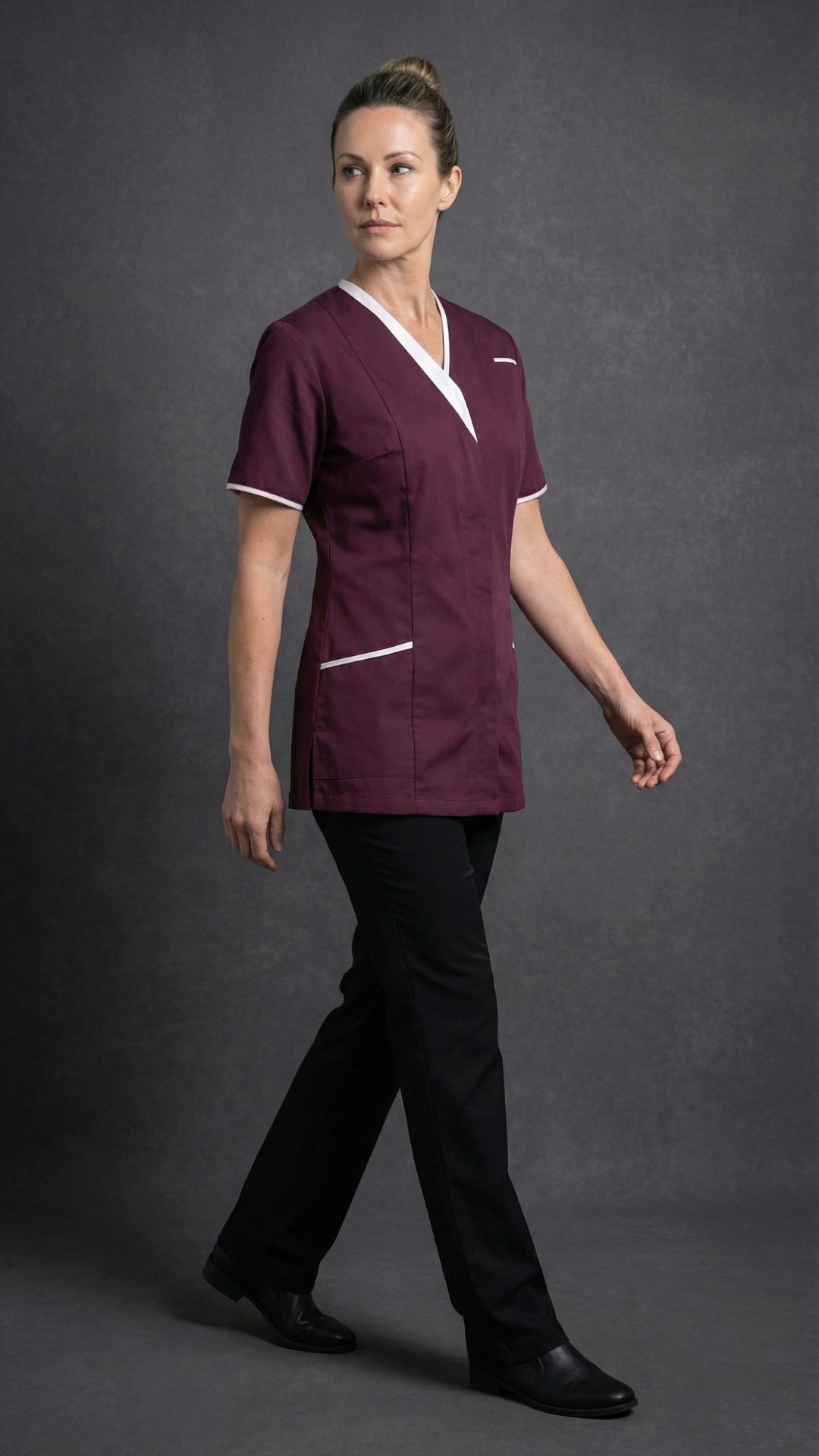 Maroon Women’s Premium Clinic Tunic with Contrast Trim