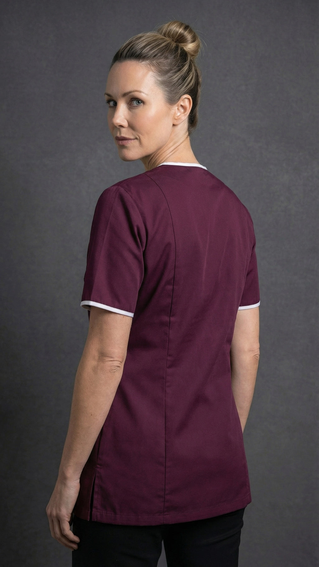 Maroon Women’s Premium Clinic Tunic with Contrast Trim