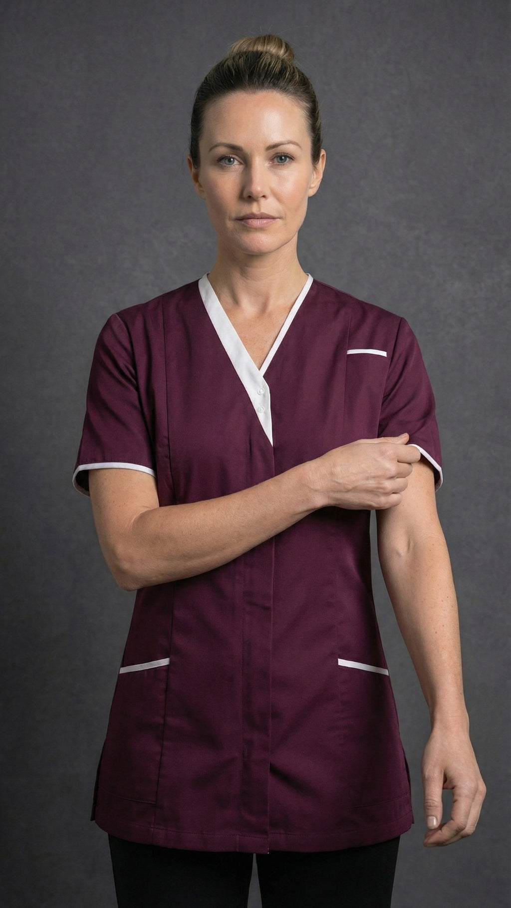 Maroon Women’s Premium Clinic Tunic with Contrast Trim