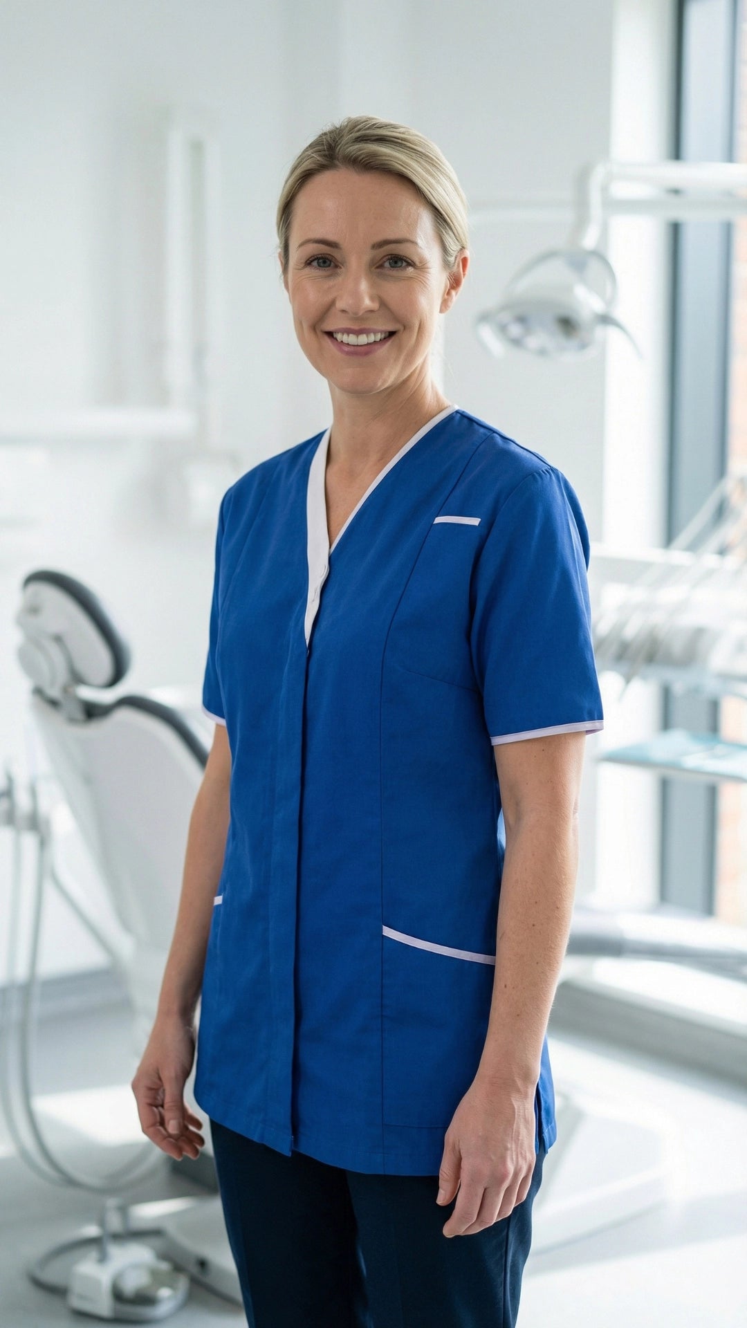 Royal Blue Women’s Premium Clinic Tunic with Contrast Trim