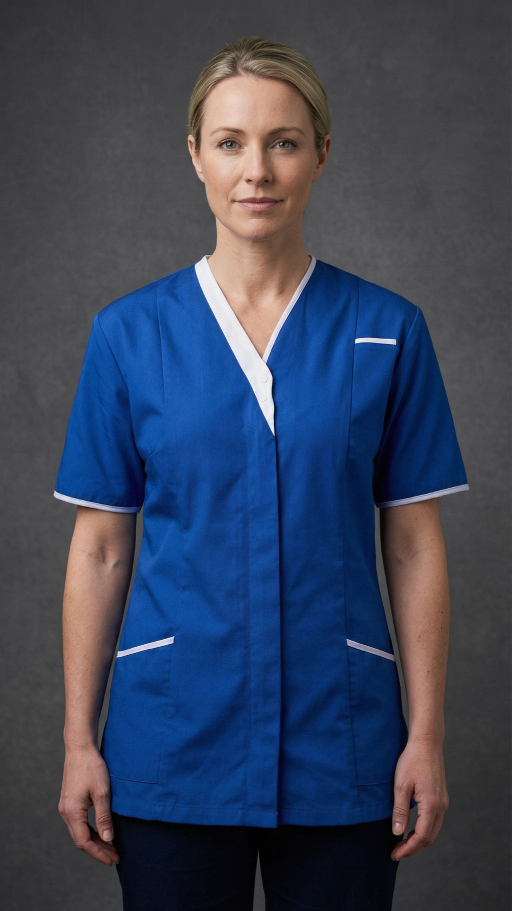 Royal Blue Women’s Premium Clinic Tunic with Contrast Trim