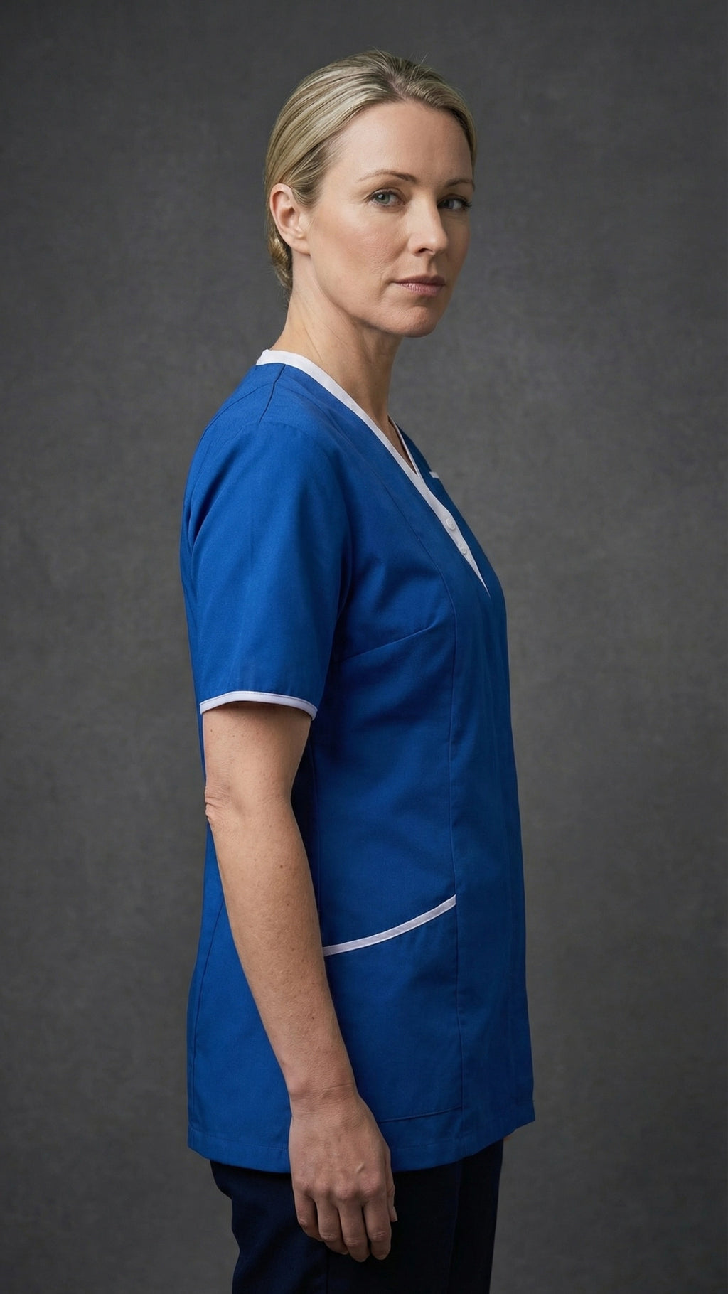 Royal Blue Women’s Premium Clinic Tunic with Contrast Trim