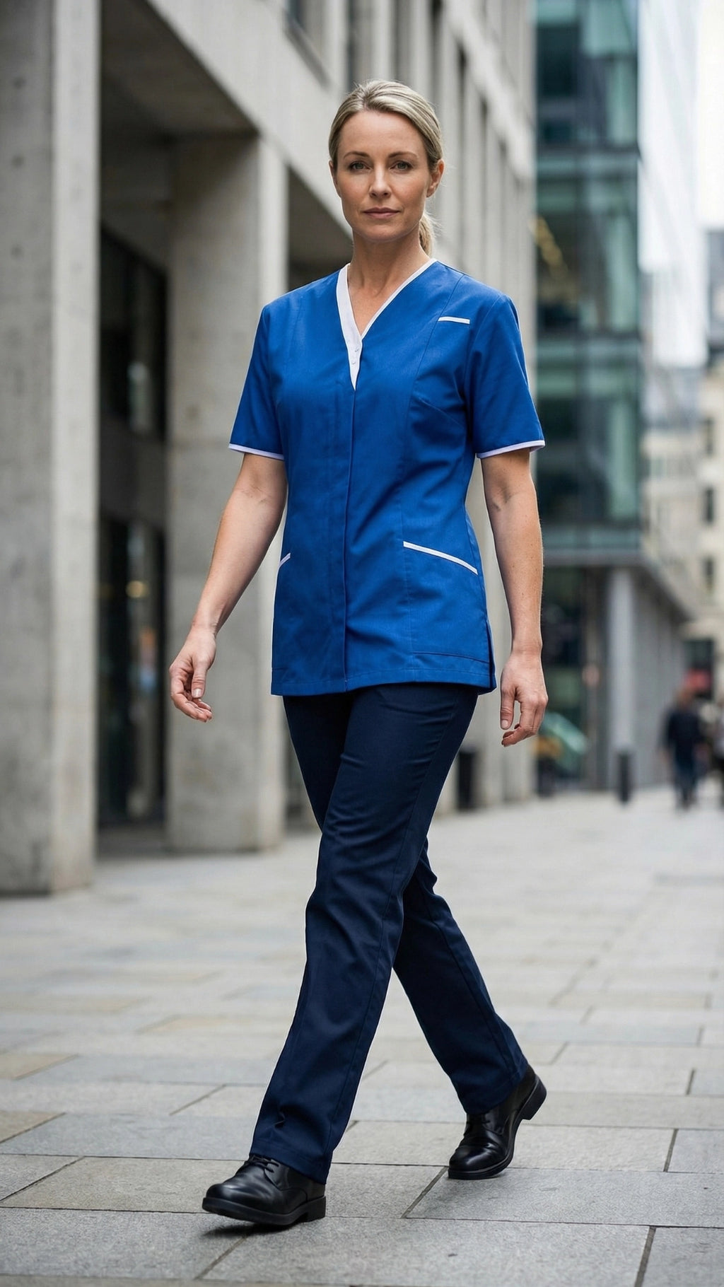 Royal Blue Women’s Premium Clinic Tunic with Contrast Trim