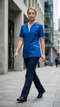 Royal Blue Women’s Premium Clinic Tunic with Contrast Trim