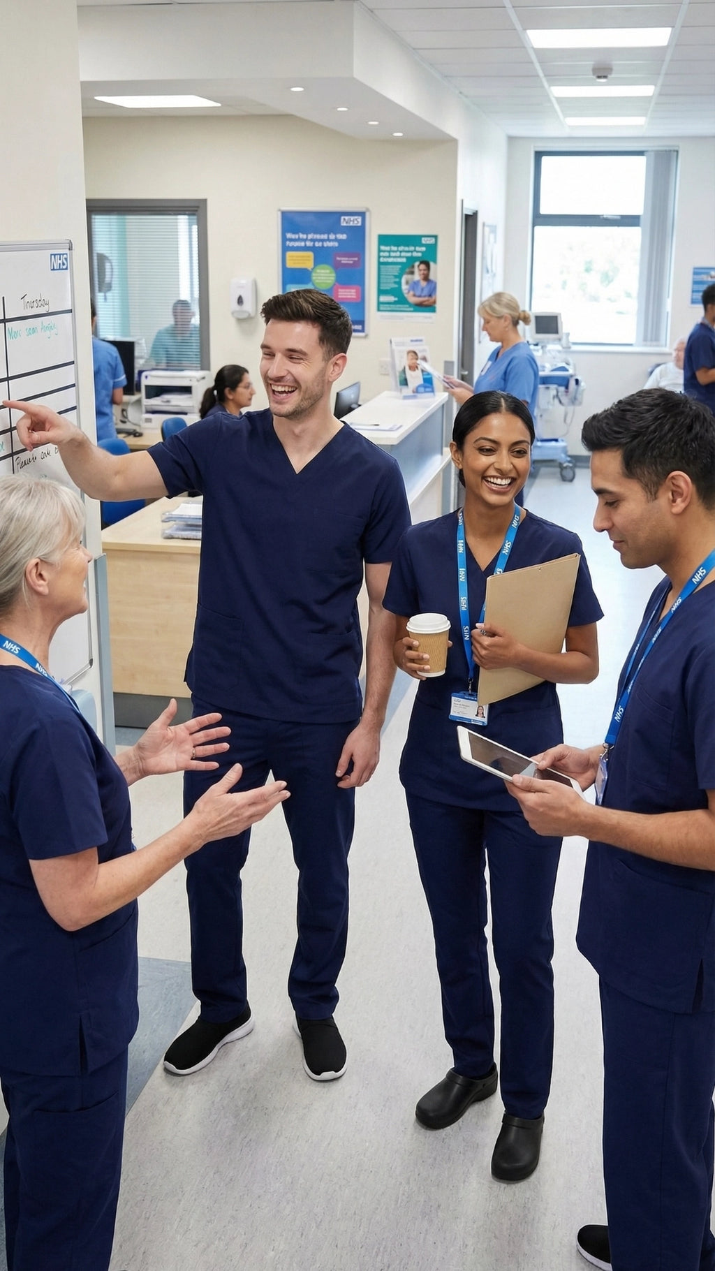 Navy Blue Unisex Scrub Tunic – V-Neck