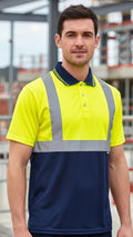 Hi Vis Two Tone Polo Shirt – Yellow/Navy | Class 1 Reflective Safety Workwear