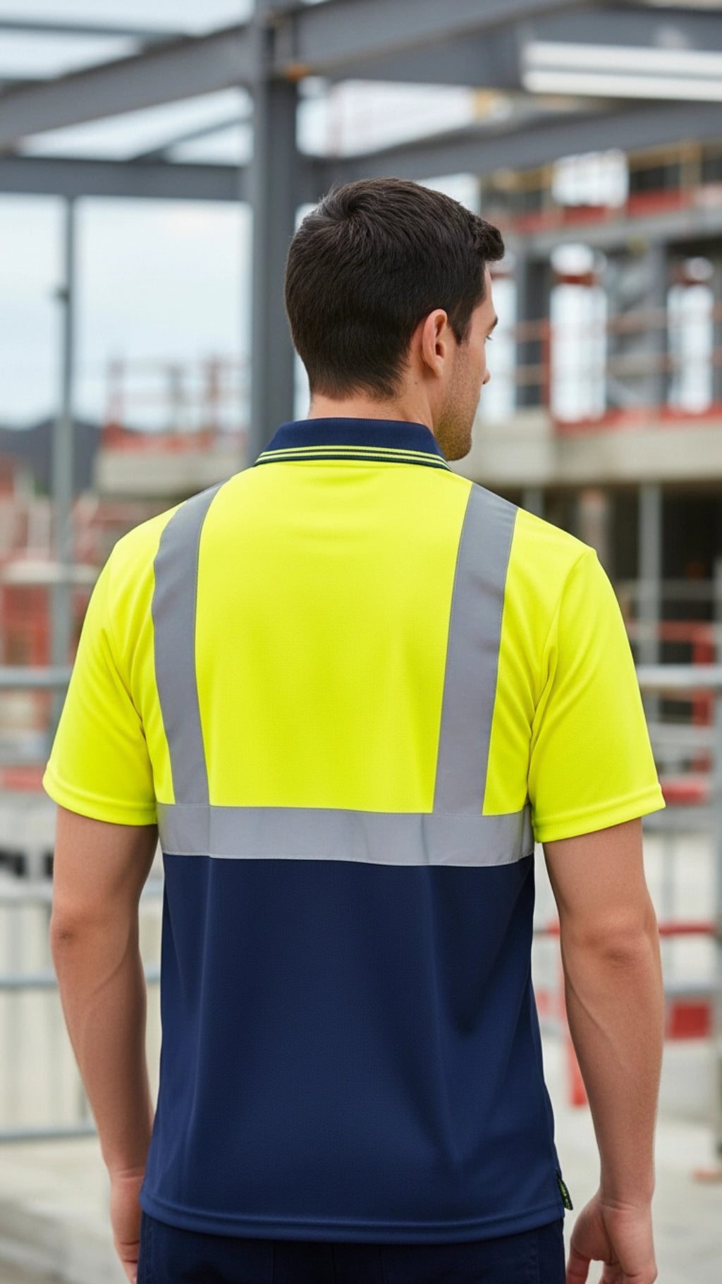 Hi Vis Two Tone Polo Shirt – Yellow/Navy | Class 1 Reflective Safety Workwear