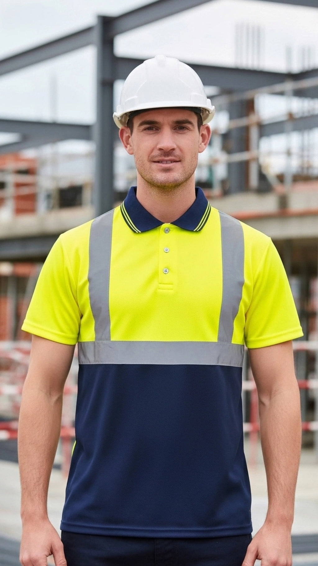 Hi Vis Two Tone Polo Shirt – Yellow/Navy | Class 1 Reflective Safety Workwear