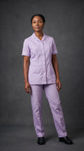 Women's Lilac Healthcare Tunic with White Trim – Professional Medical Uniform Top