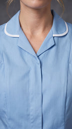 Women's Hospital Blue Healthcare Tunic with White Trim – Professional Medical Uniform Top (Copy)