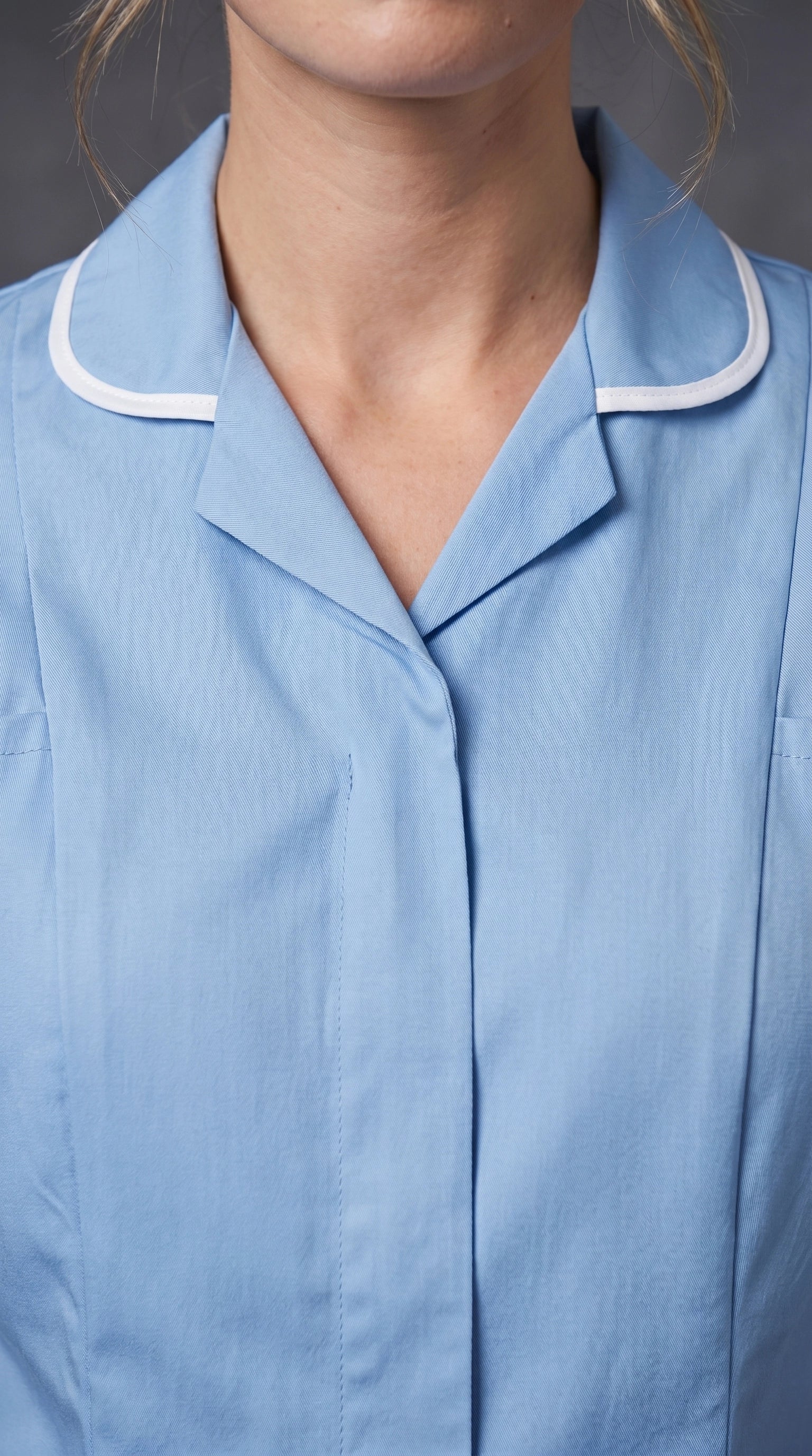 Women's Hospital Blue Healthcare Tunic with White Trim – Professional Medical Uniform Top (Copy)